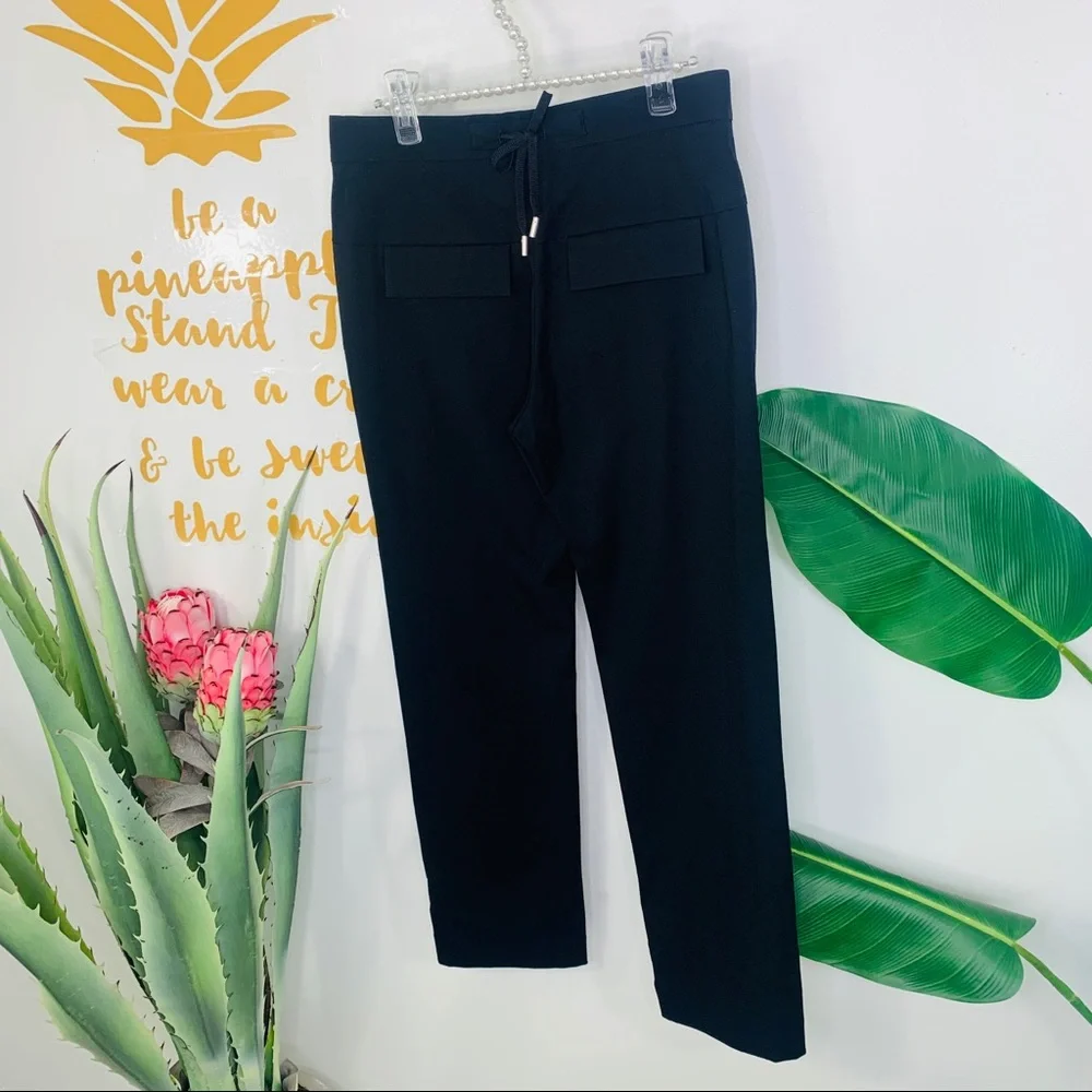 DIANE von FURSTENBERG Black Straight Trouser Pants Size 0 - Picture 6 of 13